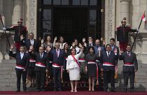 Дина Болуарте и назначенный ей кабинет министров. Лима, Перу. 10 декабря 2022.