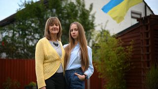 Ukrainischer Flüchtling mit ihrer britischen Gastgeberin