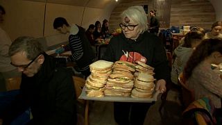 The Budapest Bike Maffia prepared and served more than 2,000 sandwiches for the needy 