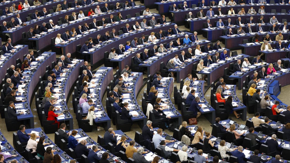 Archives : intérieur du parlement européen à Strasbourg (France), le 13/09/2022