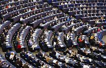 Archives : intérieur du parlement européen à Strasbourg (France), le 13/09/2022