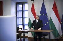 Orbán Viktor kormányfő az e heti uniós csúcstalálkozót előkészítő videókonferencián vesz részt Budapesten, a Karmelita kolostorban