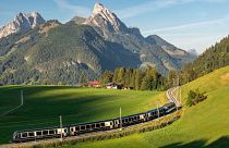This new Swiss mountain train links Montreux to Interlaken in just over 3 hours.