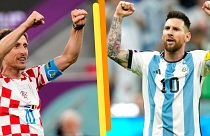 A g. : le Croate Luka Modric, le 01/12/2022 - A dr. : l'Argentin Lionel Messi, le 09/12/2022