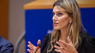 Греческий политик и - теперь уже бывший - вице-президент Европарламента Ева Кайли выступает в Брюсселе (7 декабря 2022 года)