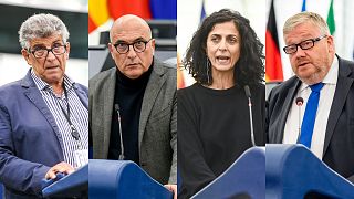 From left to right: Socialist MEPs Pietro Bartolo, Andrea Cozzolino, Maria Arena and Marc Tarabella.