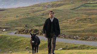 Irish actor Colin Farrell in a scene from "The Banshees of Inisherin."