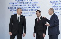 Cumhurbaşkanı Erdoğan, Türkmenistan lideri Berdimuhamedov ve Azerbaycan lideri Aliyev