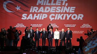 Altılı Masa liderleri Saraçhane'de Ekrem İmamoğlu'na destek için toplandı