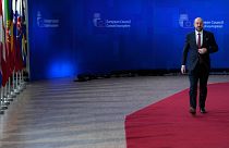 O presidente do Conselho Europeu, Charles Michel, modera os trabalhos da última cimeira da UE do ano