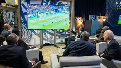 Joe Biden watches Morocco vs. France game with Weah, Buhari, Moroccan PM