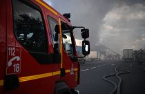 El humo del incendio, Vaulx-en-Velin, Francia 16/12/2022