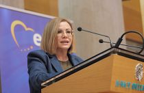 ) Η ευρωβουλευτής της ΝΔ-ΕΛΚ Μαρίας Σπυράκη μιλάει κατά τη διάρκεια της εκδήλωσης με θέμα «Η ψυχική υγεία έχει σημασία», στο Δημαρχιακό Μέγαρο Θεσσαλονίκης,