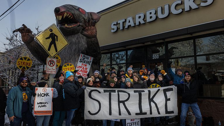 The Starbucks strikes have been rumbling on for two years in the US (file photo)