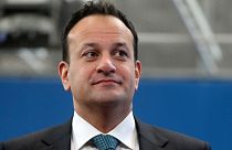 FILE - Irish Prime Minister Leo Varadkar arrives for an EU summit at the European Council building in Brussels, Feb. 21, 2020.