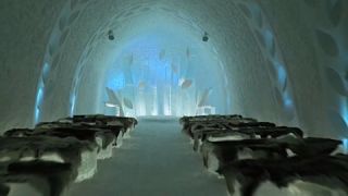 The hotel consists of a church, ice bar, reception, main hall and suites