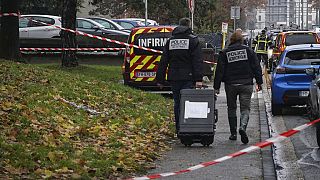 Absperrungen nach einer illegalen Aktion von Extinction Rebellion nahe Lyon