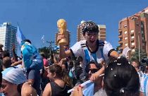 Football fans celebrate Argentina's win in Buenos Aires