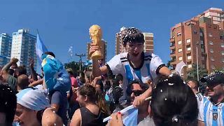 Football fans celebrate Argentina's win in Buenos Aires