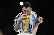 Arjantinli futbolcu Lionel Messi Dünya Kupası sevinci yaşadı