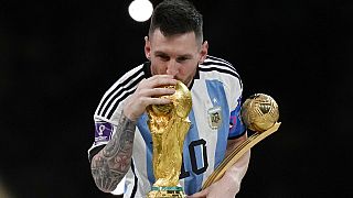 Arjantinli futbolcu Lionel Messi Dünya Kupası sevinci yaşadı
