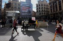 People in the street in Madrid