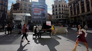 People in the street in Madrid