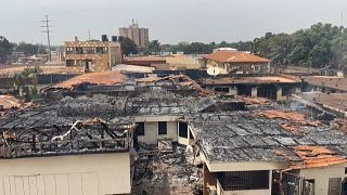 مقر وفد الإتحاد الأوروبي في العاصمة بانغي بعد الحريق، 19 ديسمبر/كانون الأول 2022