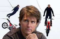 Cruise performing a motorcycle stunt “Mission: Impossible – Dead Reckoning Part One,”