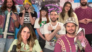 The H3 Podcast crew, with hosts Ethan and Hila Klein at the front.