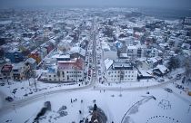 La capitale Islandaise Reykjavik recouverte de neige le 17 décembre dernier