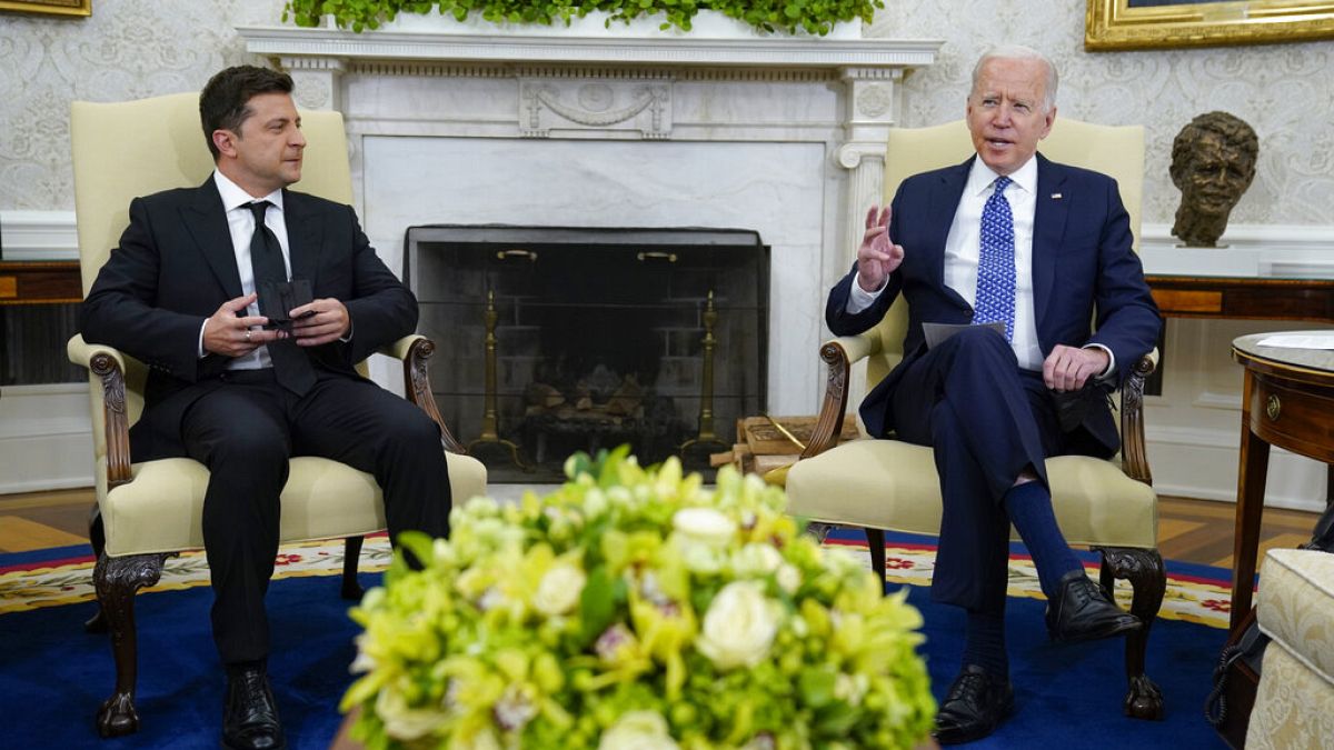A previous visit between Ukrainian President Volodymyr Zelenskyy and US President Joe Biden.