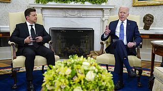 A previous visit between Ukrainian President Volodymyr Zelenskyy and US President Joe Biden.