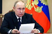El presidente ruso Vladímir Putin durante su discurso sobre el refuerzo militar y nuclear de su país