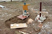 Mariupol bölgesinde bir mezar yeri
