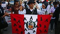 Manifestación de partidarios de Castillo en Lima