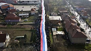 Kosovan Serbs demonstration