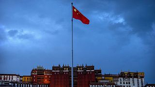 پرچم چین در منطقه تبت این کشور