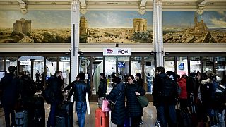 ينتظر الركاب في طابور لشراء التذاكر- باريس، 2 ديسمبر 2022