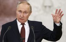 El presidente de Rusia, Vladímir Putin, durante una alocución oficial el 22 de diciembre de 2022. 
