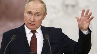 El presidente de Rusia, Vladímir Putin, durante una alocución oficial el 22 de diciembre de 2022. 