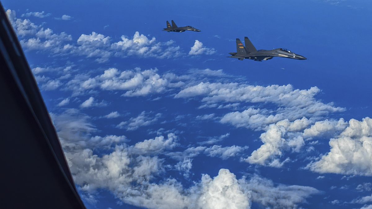 طائرات مقاتلة صينية خلال مناورات مشتركة بالقرب من تايوان في 7 أغسطس 2022.