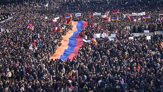 Dağlık Karabağ'daki Ermenilerin gösterisi