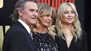 Kate Hudson with her parents, actors Goldie Hawn and Kurt Russell. Hudson said recently that hard work is more important than parentage.