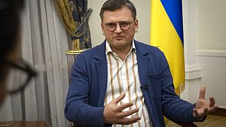 El ministro de Exteriores de Ucrania, Dmitro Kuleba, en un momento de la entrevista