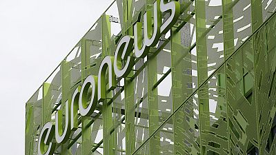 This Sept. 22, 2015 file photo shows the headquarters of Euronews television This Sept. 22, 2015 file photo shows the headquarters of Euronews television