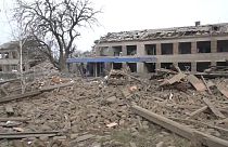 A large school building was completely destroyed due to the strikes in the  Zaporizhzhia region of Ukraine.
