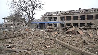 A large school building was completely destroyed due to the strikes in the  Zaporizhzhia region of Ukraine.