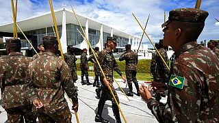 Militares brasileiros preparam cerimónia de tomada de posse de Luiz Inácio Lula da Silva, em Brasília, Brasil