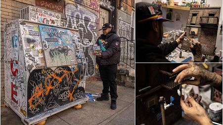 Brooklyn-based artist Danny Cortes recreates in miniature the urban scenery and hip-hop culture of New York.